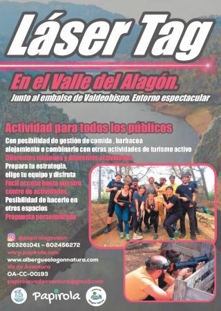 Imagen Desde el Ayuntamiento de Valdeobispo os damos publicidad de una nueva actividad de turismo activo: Láser Tag en el Valle del Alagón, junto al embalse de Valdeobispo.