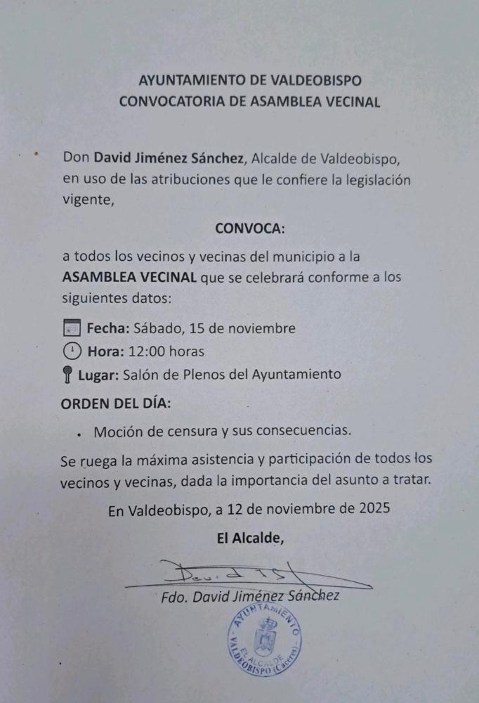 Imagen CONVOCATORIA ASAMBLEA VECINAL.