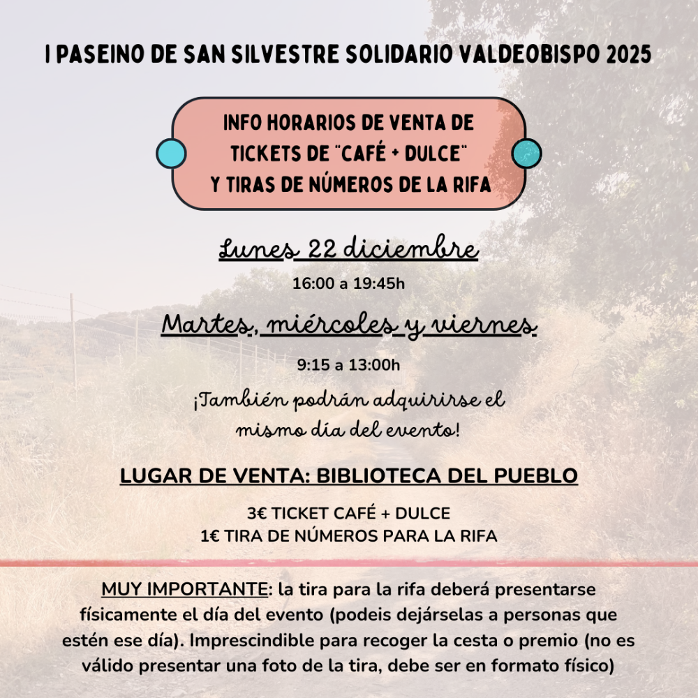 Imagen I PASEINO DE SAN SILVESTRE SOLIDARIO VALDEOBISPO 2025.