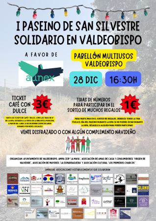 Imagen I PASEINO DE SAN SILVESTRE SOLIDARIO VALDEOBISPO 2025.